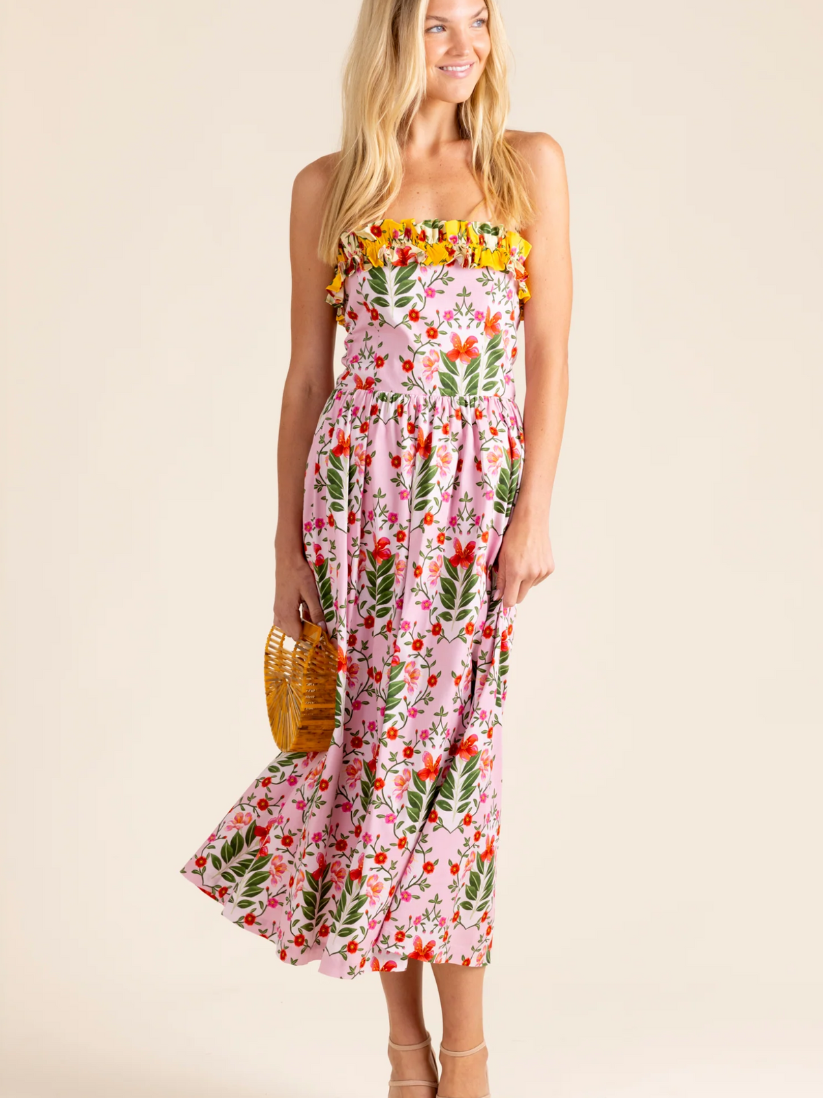 ALDEN ADAIR CATHERINE DRESS PINK BOUQUET