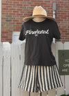 EMBROIDERED HIGH WAISTED TEE