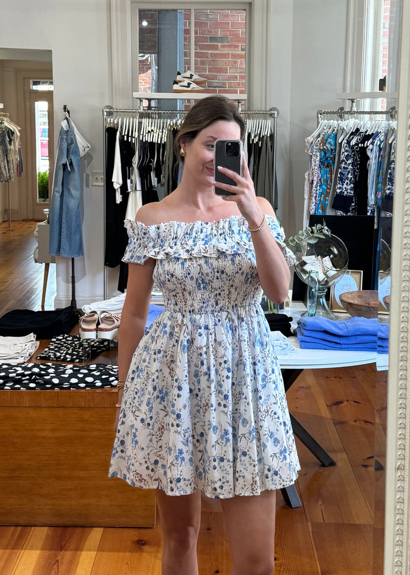 POPLIN OFF SHOULDER DRESS