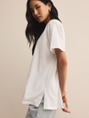 Z SUPPLY LIVELY RELAXED V NECK TEE IN WHITE