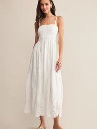 Z SUPPLY DANI EMBROIDERED DRESS IN WHITE