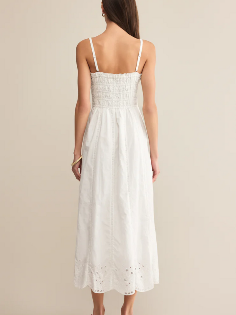Z SUPPLY DANI EMBROIDERED DRESS IN WHITE