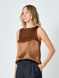 CHOCOLATE SATIN BLOUSE