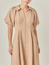 MATILDA MIDI DRESS RAGLAN PUFF SLEEVES BUTTON FRONT COLLAR