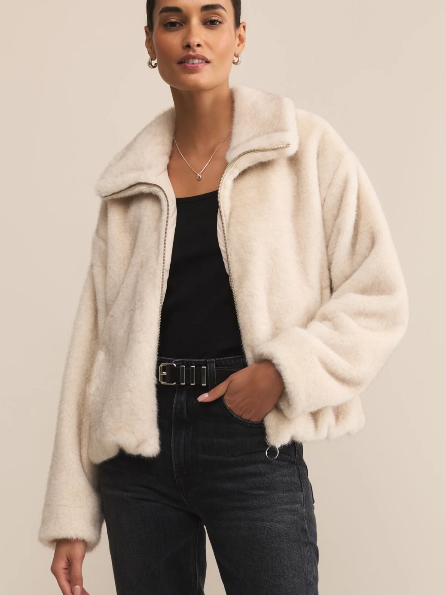 Z SUPPLY AMETHYST FAUX FUR JACKET