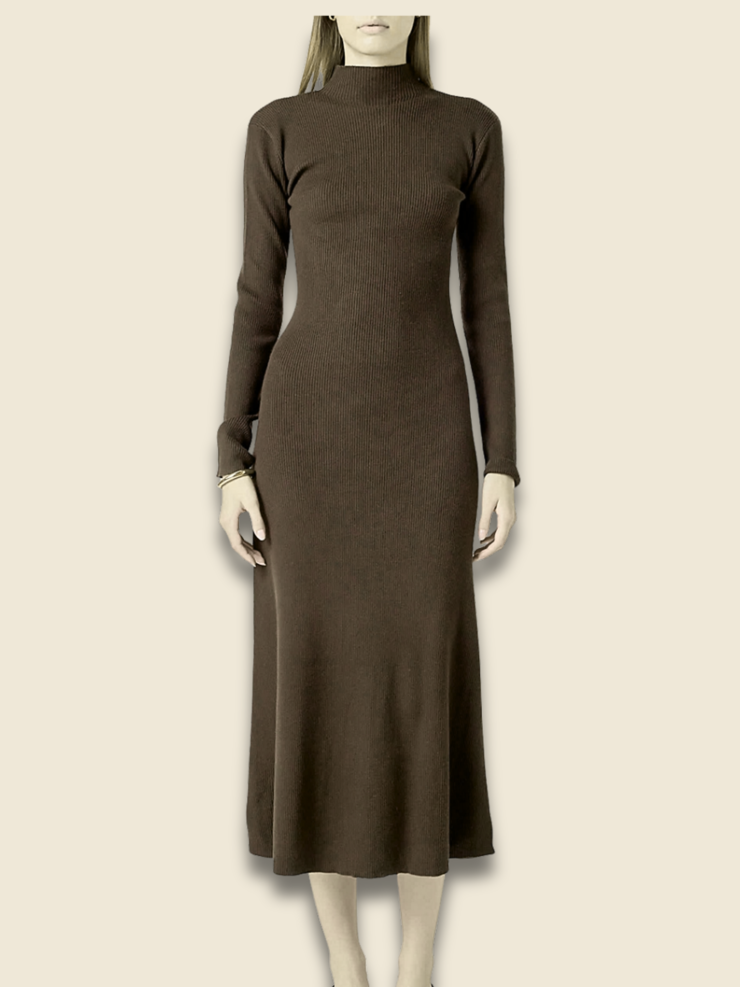 LONG SLEEVE RIB DRESS