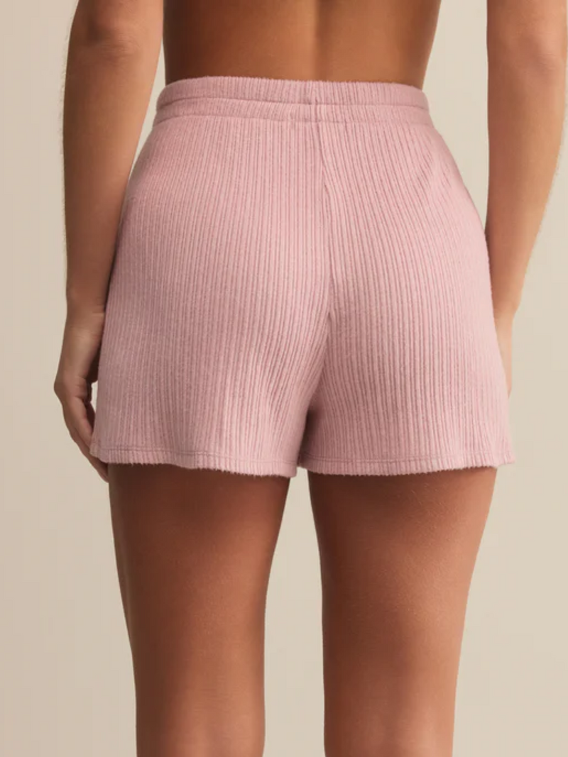 Z SUPPLY HORIZON RIB SHORT IN PINK PEARL