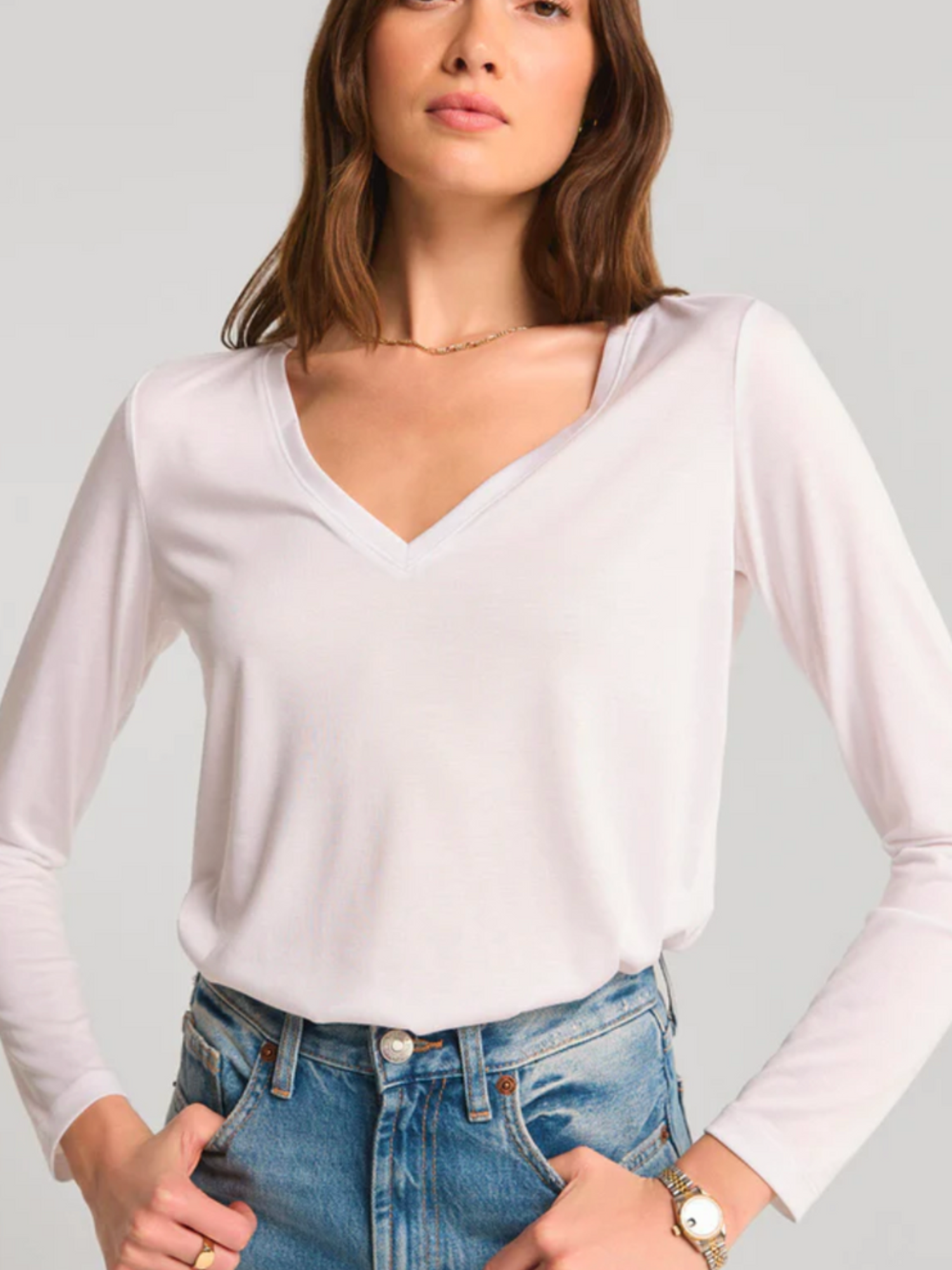 SAMMIE V NECK LONG SLEEVE